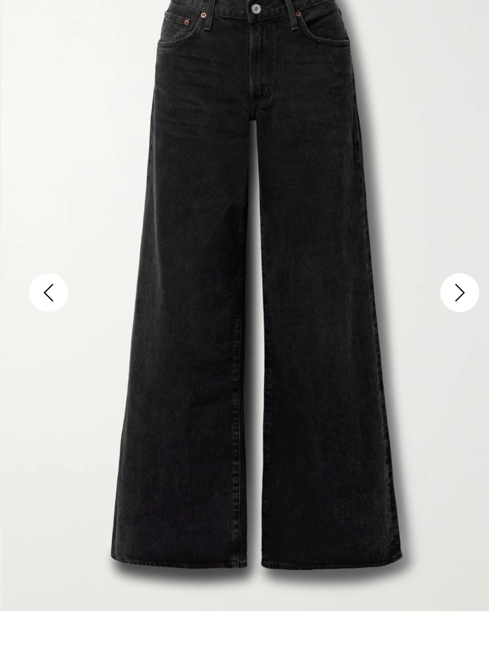 Agolde Black Low Rise Baggy Flare Jeans
